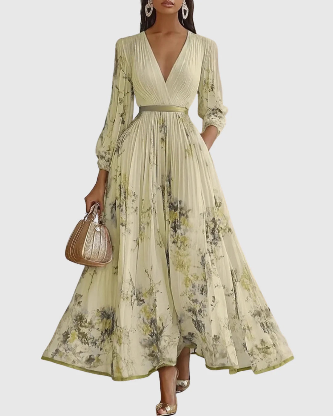 Rosa | Elegante vestido maxi plisado