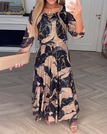 Susana | Vestido Maxi de Gasa Estampado