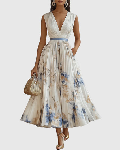 Rosa | Elegante vestido maxi plisado