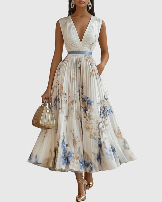 Rosa | Elegante vestido maxi plisado