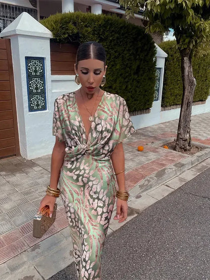 Clara™ | Vestido midi de color cobre
