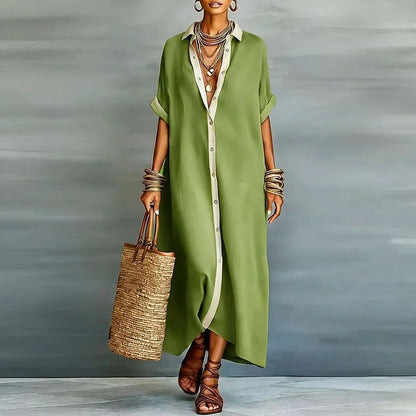Anastasia | Vestido camisero largo con botones