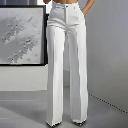 Emma | Pantalones de tiro alto de corte recto y elegante