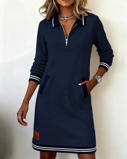 Lorena | Vestido tipo sudadera con cuello de cremallera