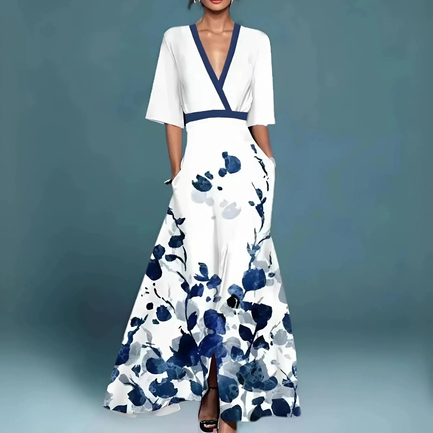 Valentina | Vestido maxi elegante con escote pronunciado